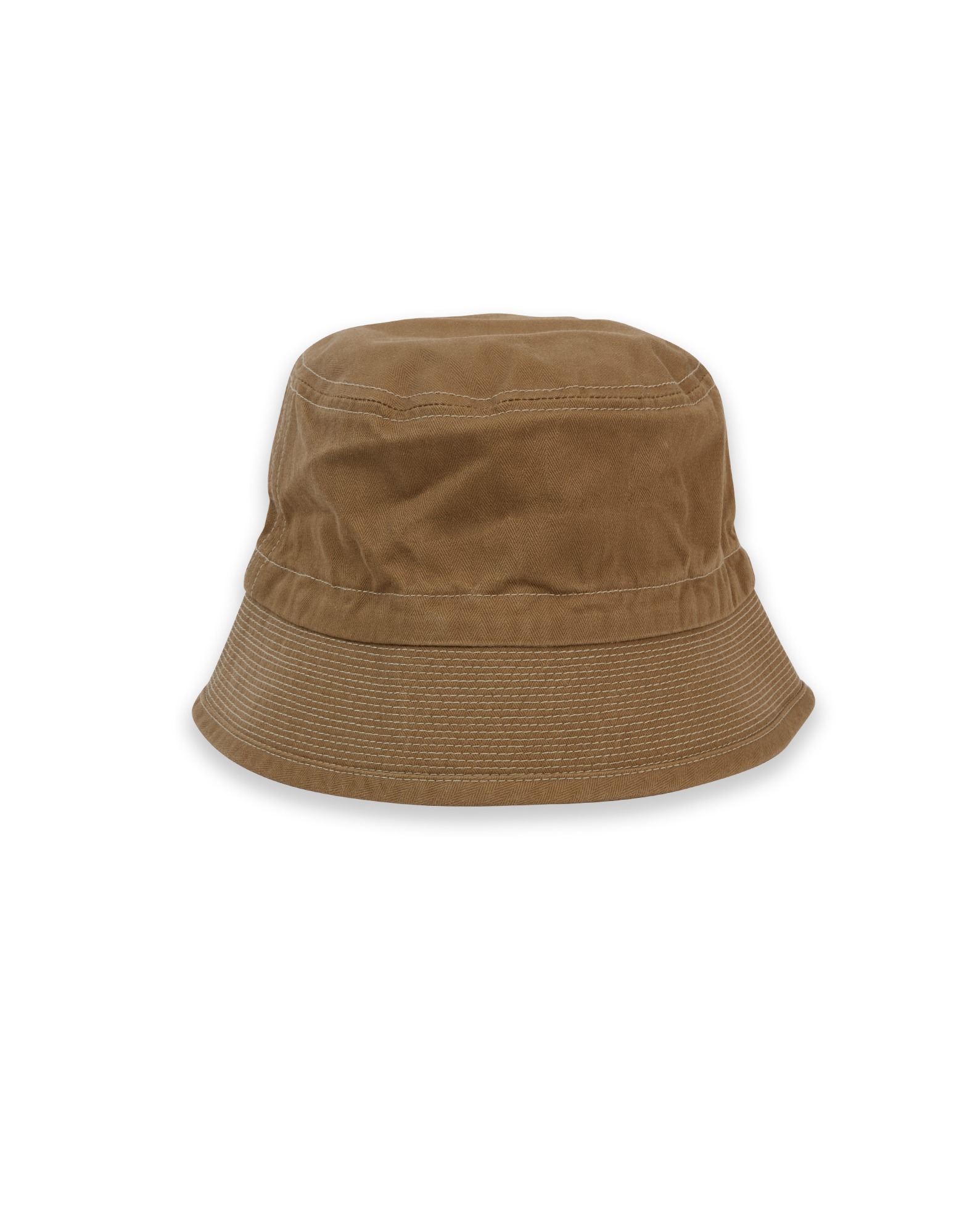 Organic Cotton Herringbone Bucket Hat (Beige)