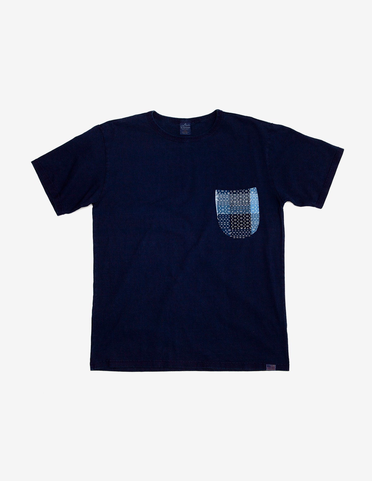 8057 Noragi Sashiko Pocket Indigo T-shirts