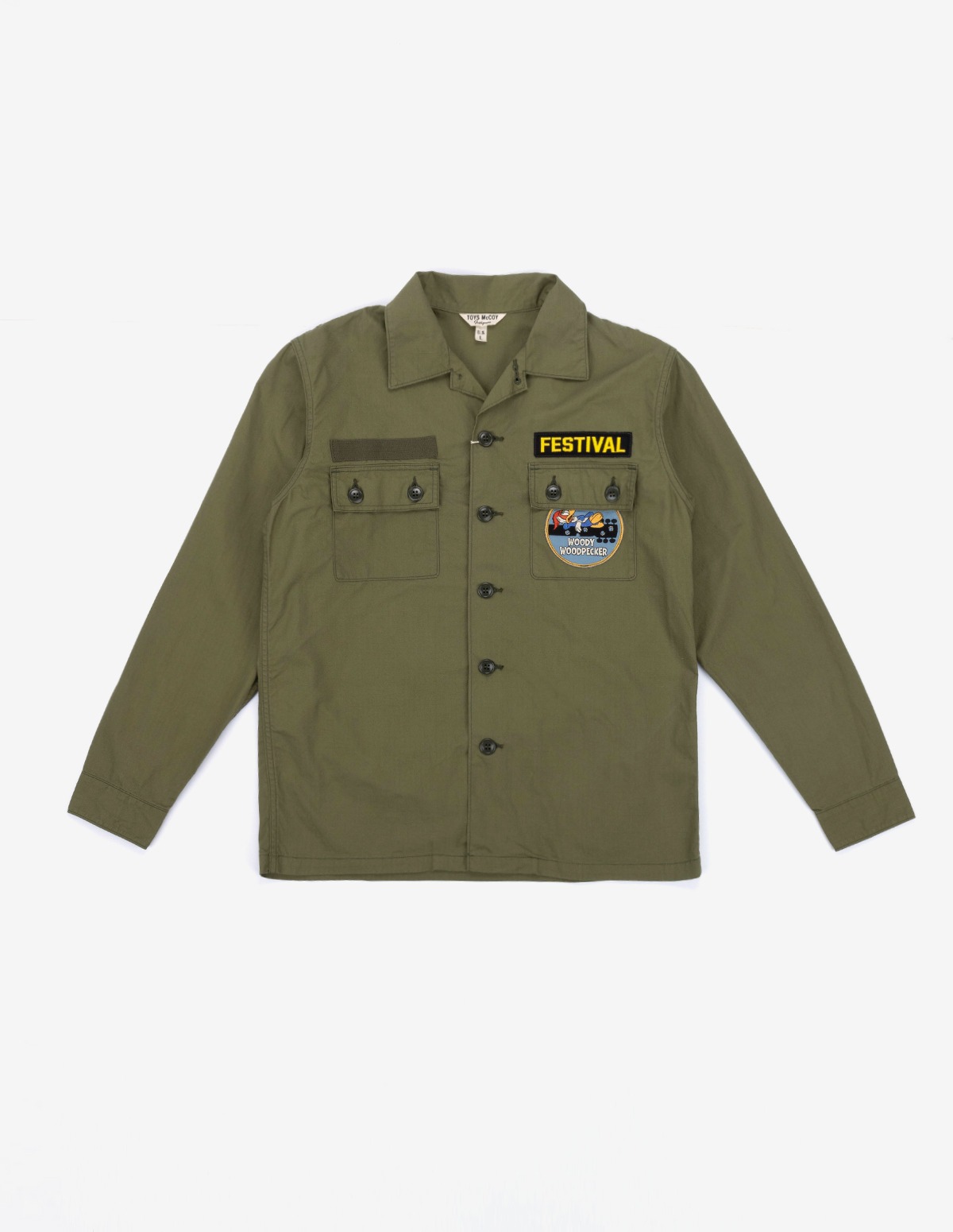 TMS2303 UTILITY SHIRT, RIP STOP &quot;WOODY WOODPECKER&quot; (Olive)