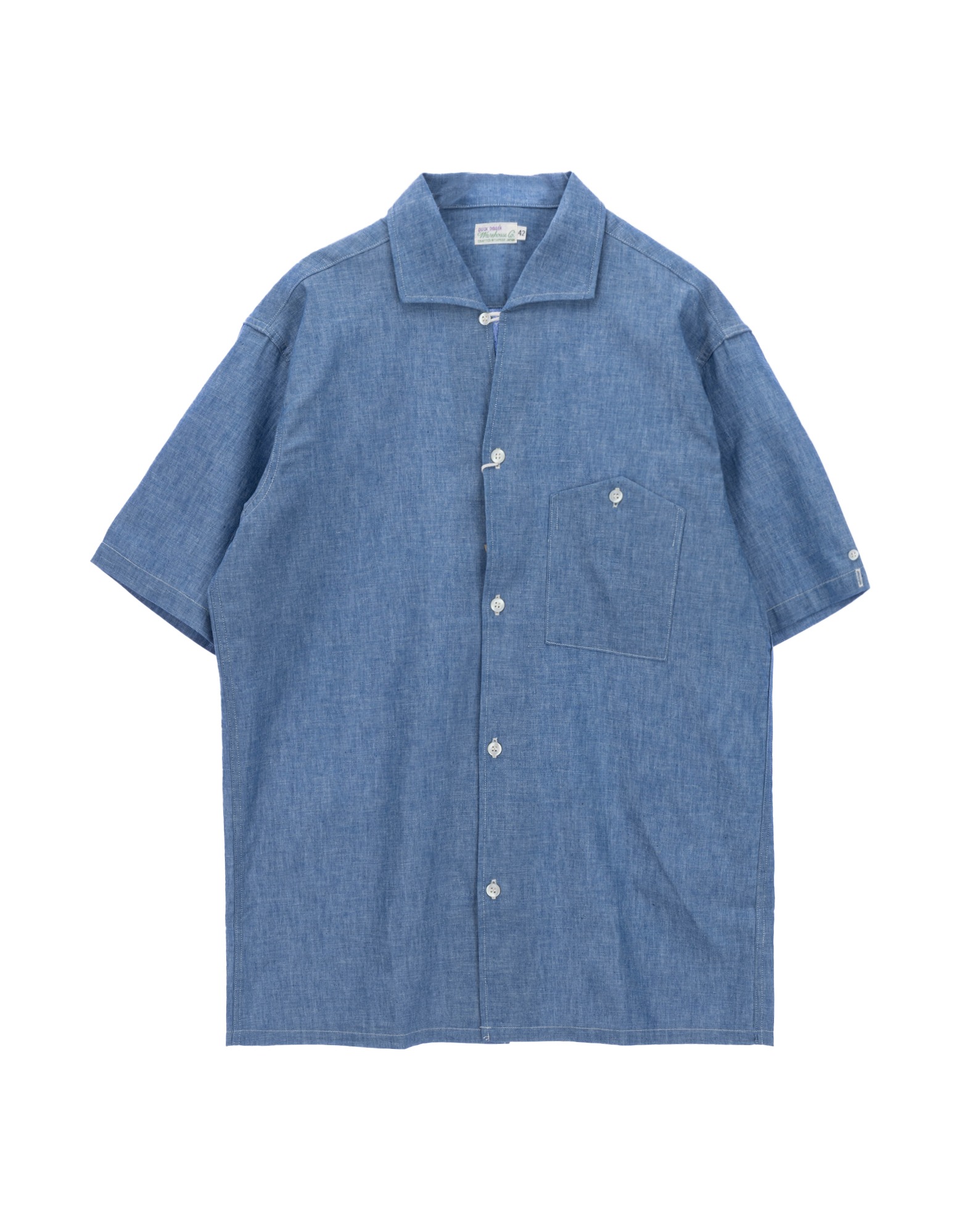 Lot 3091, S/S OPEN COLLAR SHIRTS (Blue Chambray)