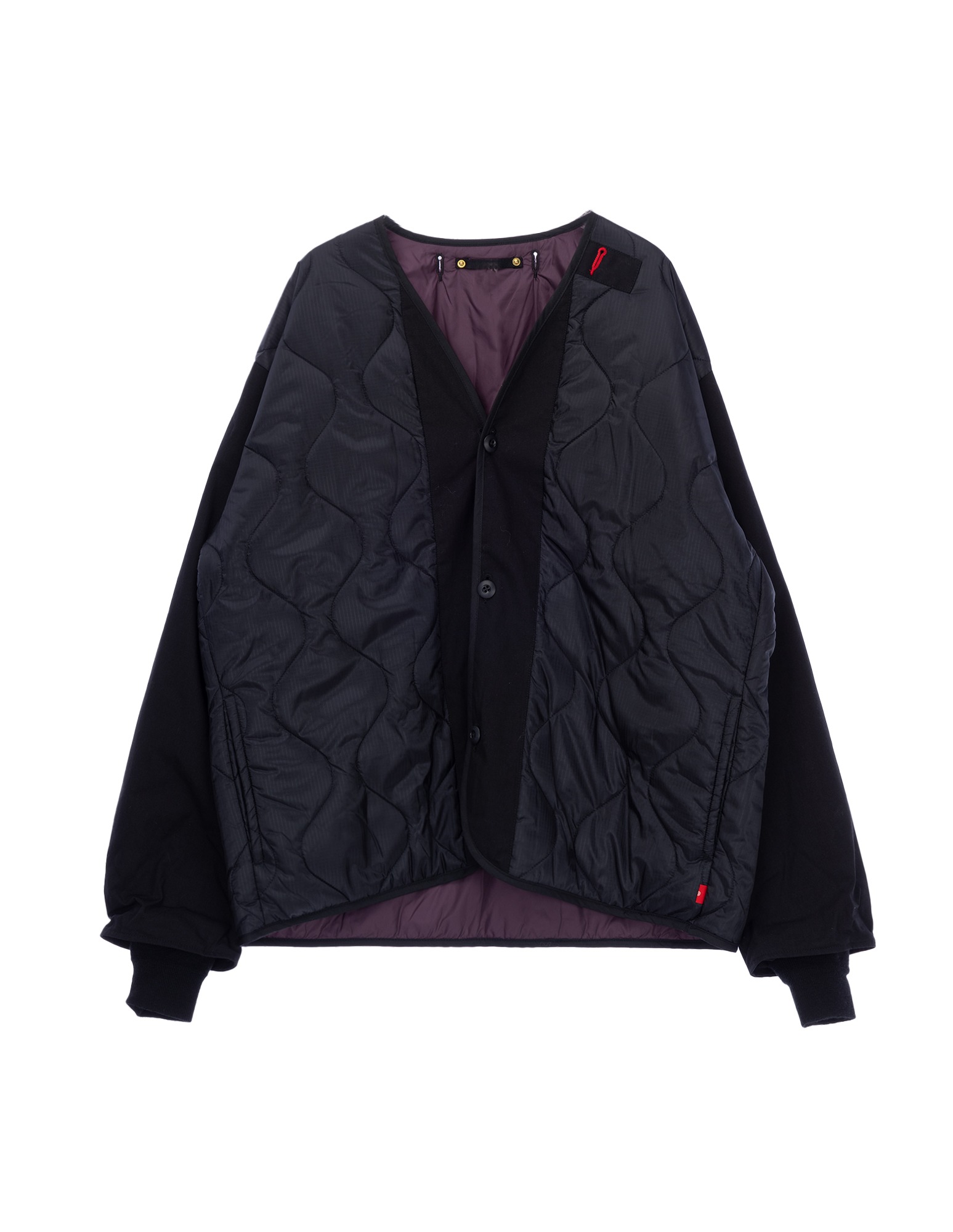 AN265 REVERSIBLE QUILTED JACKET (Black)